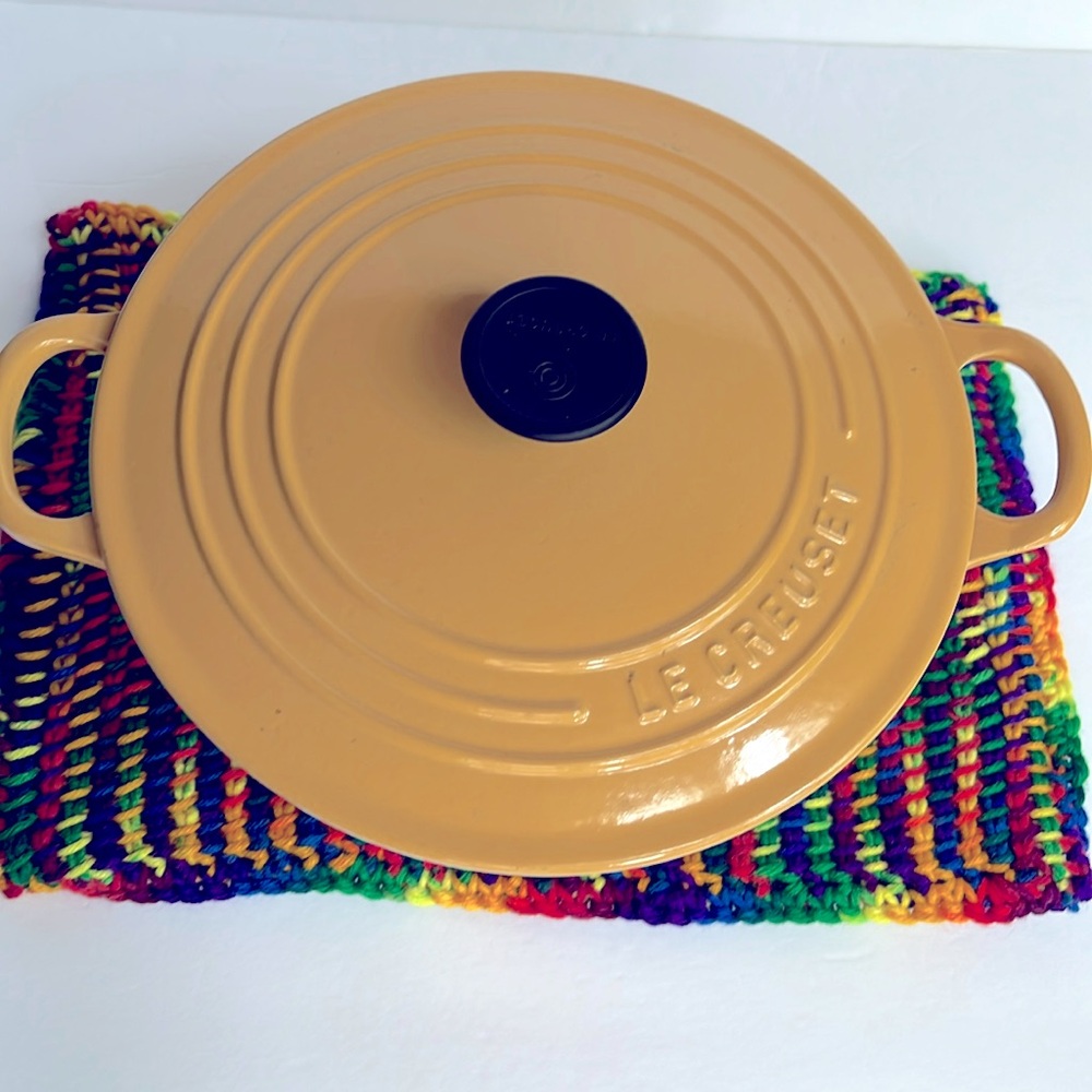 Crochet Rainbow Trivet Runner Mat Handmade Wall Decor Colorful Rectangular - Picture 6 of 9